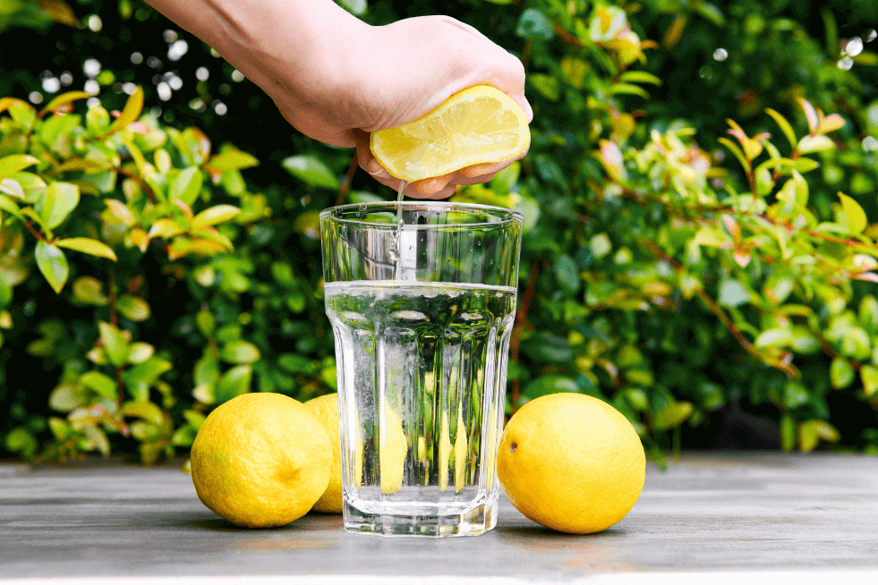 agua con zumo de limón 